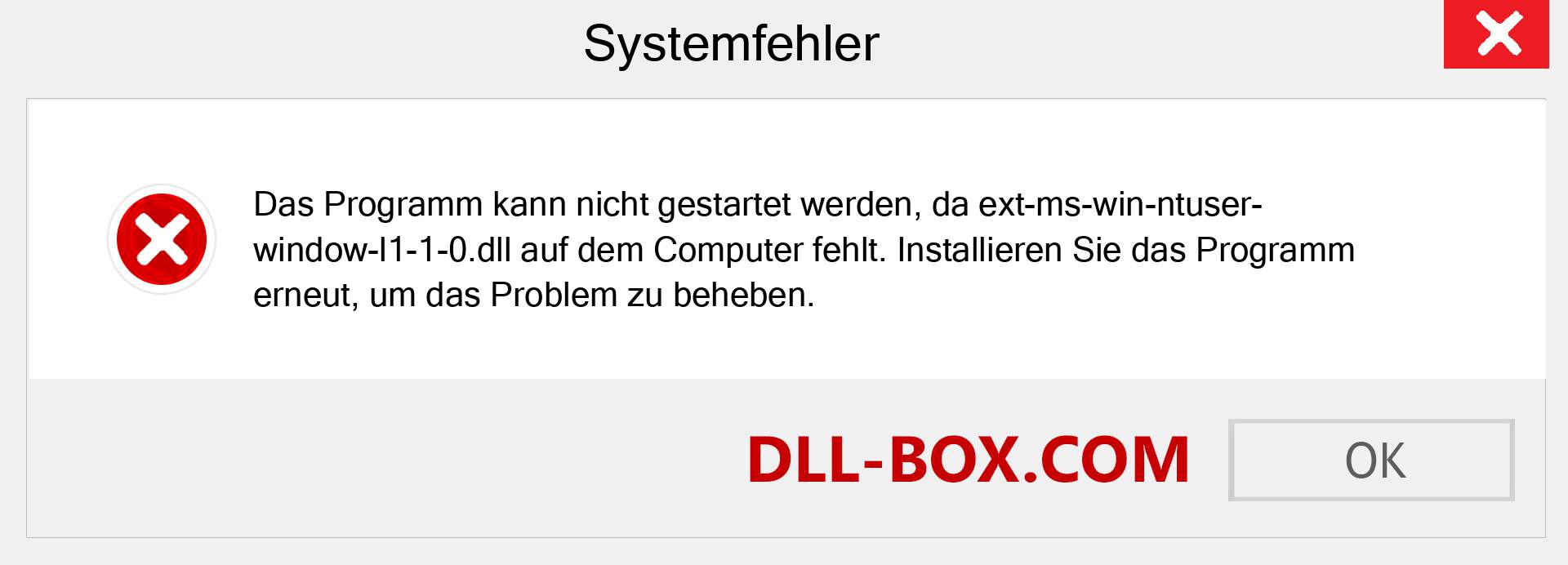 ext-ms-win-ntuser-window-l1-1-0.dll-Datei fehlt?. Download für Windows 7, 8, 10 - Fix ext-ms-win-ntuser-window-l1-1-0 dll Missing Error unter Windows, Fotos, Bildern